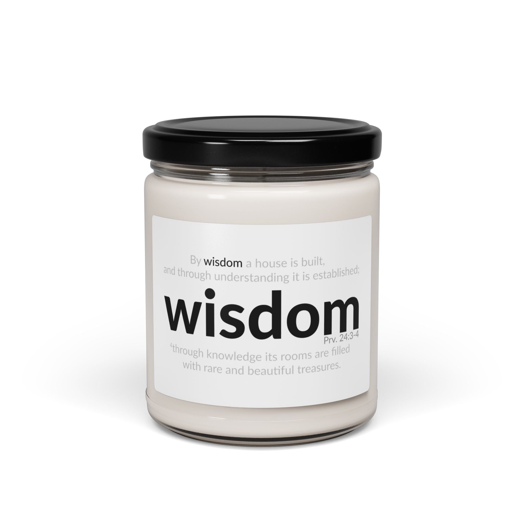 WISDOM | Faithware Collection Scented Soy Candle- 9oz  | (Proverbs 24:3-4)  - Perfect for Mindfulness and Prayer