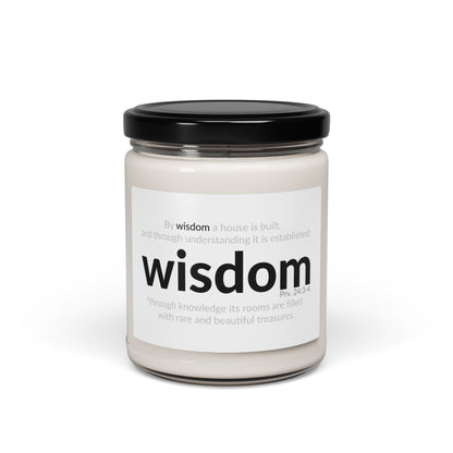 WISDOM | Faithware Collection Scented Soy Candle- 9oz  | (Proverbs 24:3-4)  - Perfect for Mindfulness and Prayer