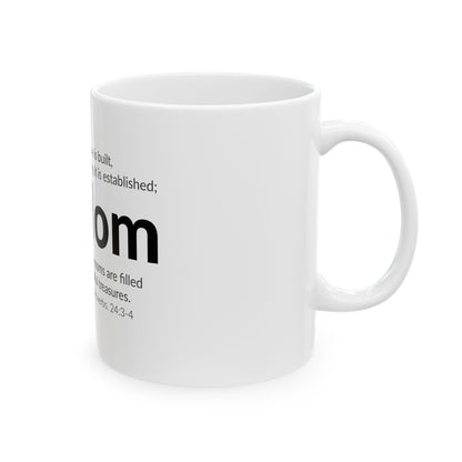 WISDOM | Faithware Collection – Ceramic Mug | Proverbs 24:3- (white)