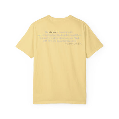 WISDOM! Inspiration Verses unisex t-shirt, Proverbs 24:3-4, Knowledge, Rare Treasures, Comfort Tee, Biblical Shirt