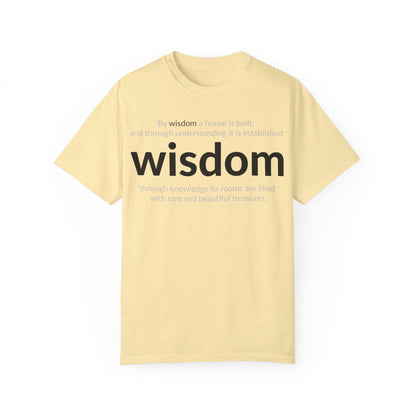 WISDOM! Inspiration Verses unisex t-shirt, Proverbs 24:3-4, Knowledge, Rare Treasures, Comfort Tee, Biblical Shirt