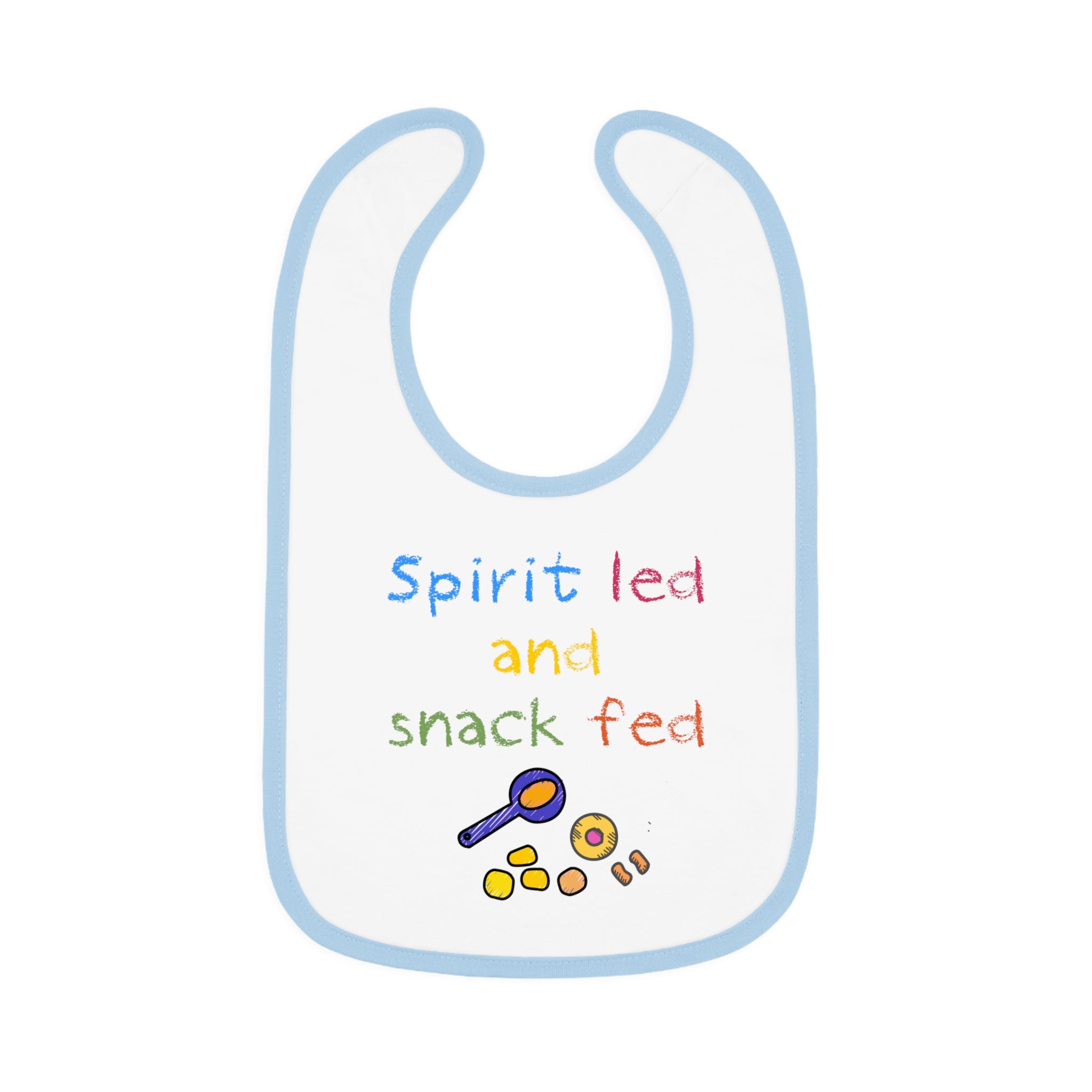 SPIRIT LED AND SNACK FED | Baby Contrast Trim Jersey Bib | Baby Heirs Collection