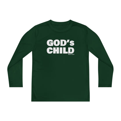 GOD'S CHILD! Collection Youth Long Sleeve Tee | (Romans 8:14)