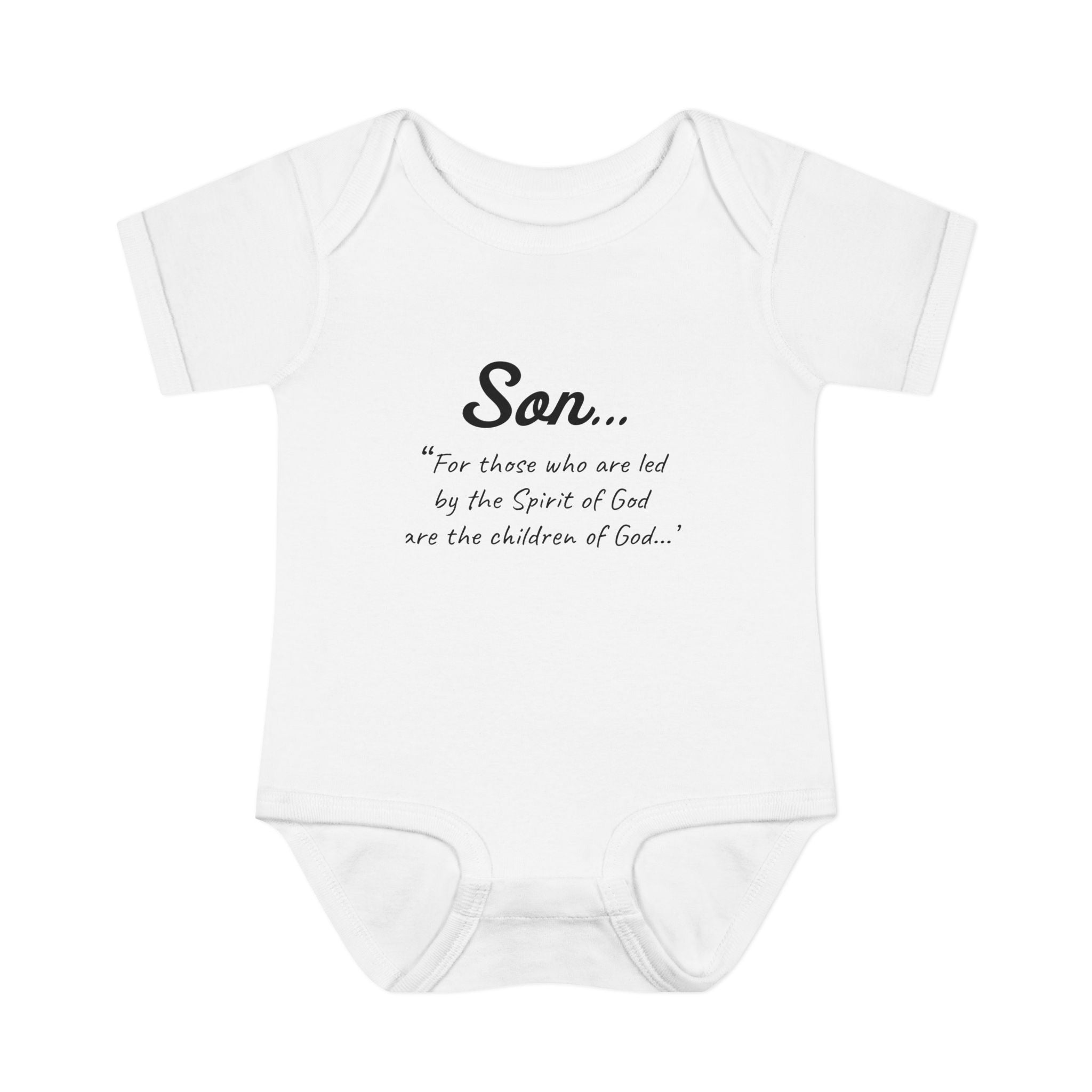 SON...  | Spirit of GOD Infant Bodysuit | Romans 8:14 - “For those who are led by the Spirit of God are the children of God…" Baby Shower Gift, Cute Baby Outfit, Religious Gift, Newborn Clothes, Faith-Inspired Apparel