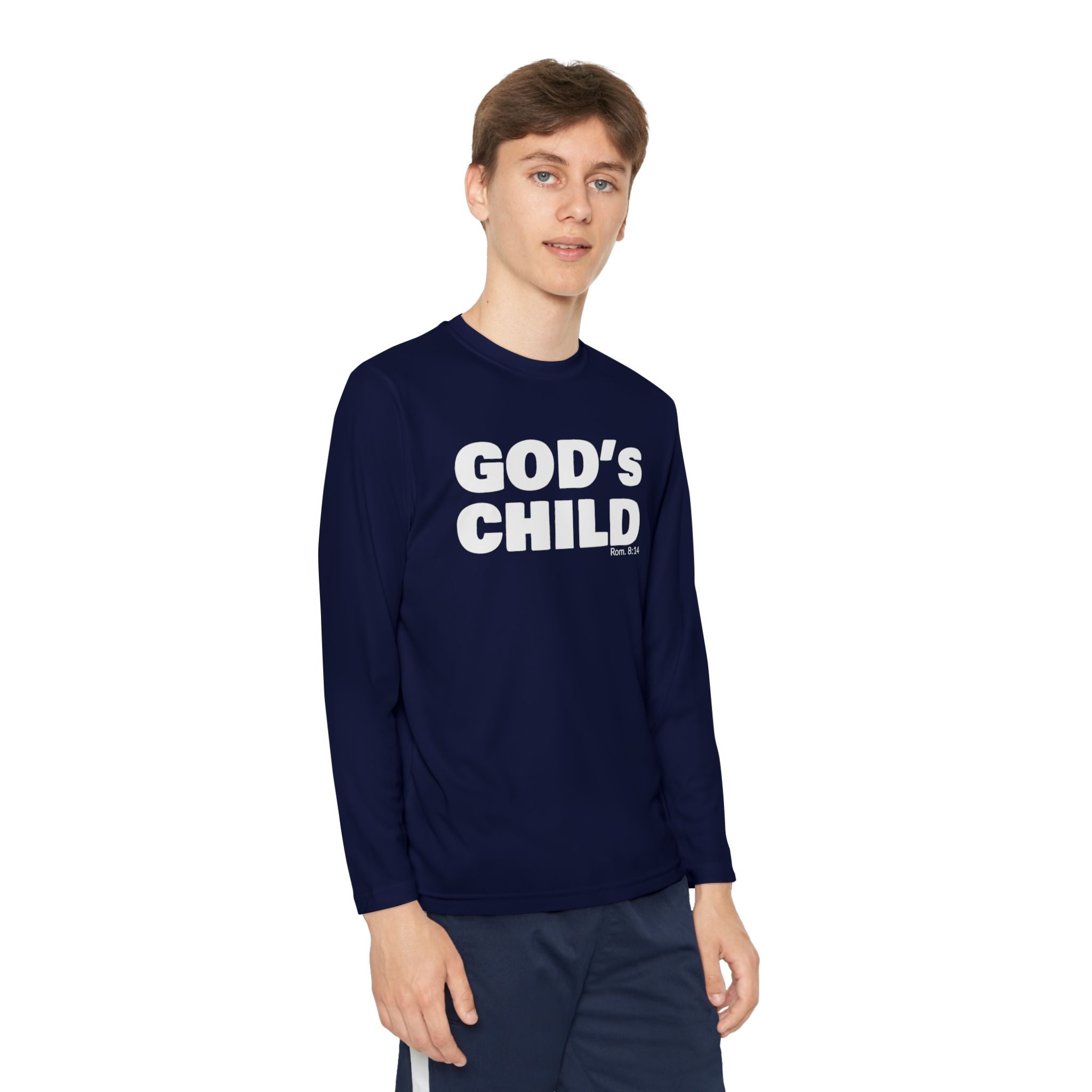 GOD'S CHILD! Collection Youth Long Sleeve Tee | (Romans 8:14)