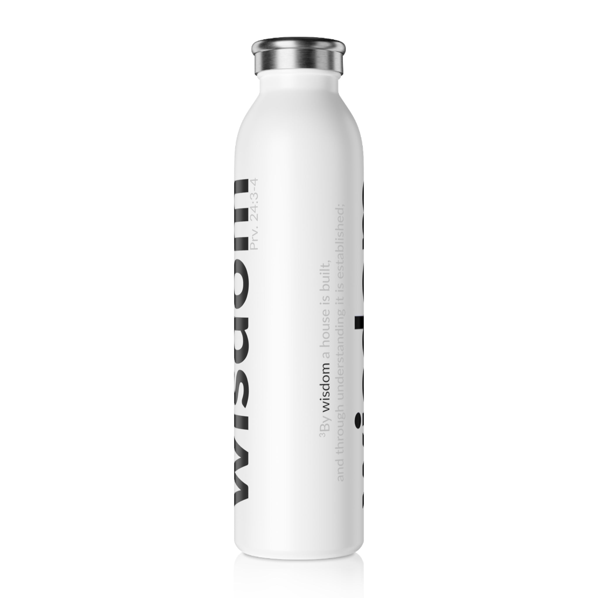 WISDOM Collection – Stainless Steel Water Bottle | Proverbs 24:3-4